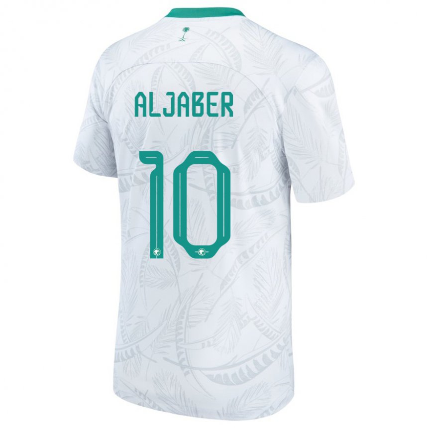 Kinder Saudi-arabische Yassen Aljaber #10 Weiß Heimtrikot Trikot 22-24 T-shirt