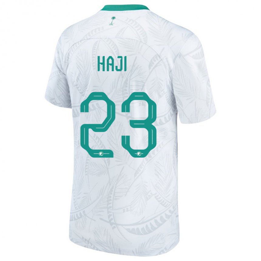 Kinder Saudi-arabische Talal Haji #23 Weiß Heimtrikot Trikot 22-24 T-shirt