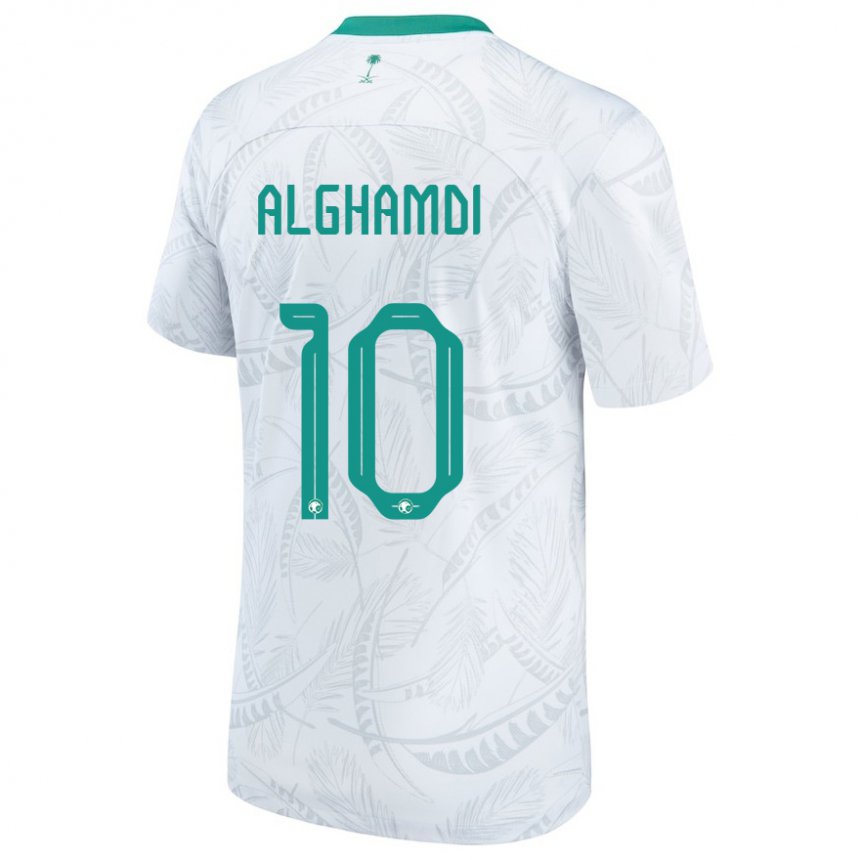 Kinder Saudi-arabische Ahmad Alghamdi #10 Weiß Heimtrikot Trikot 22-24 T-shirt