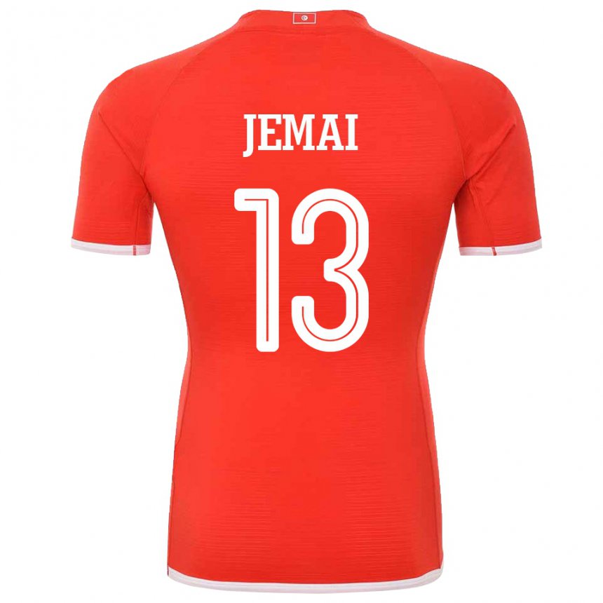 Kinder Tunesische Yasmine Jemai #13 Rot Heimtrikot Trikot 22-24 T-shirt