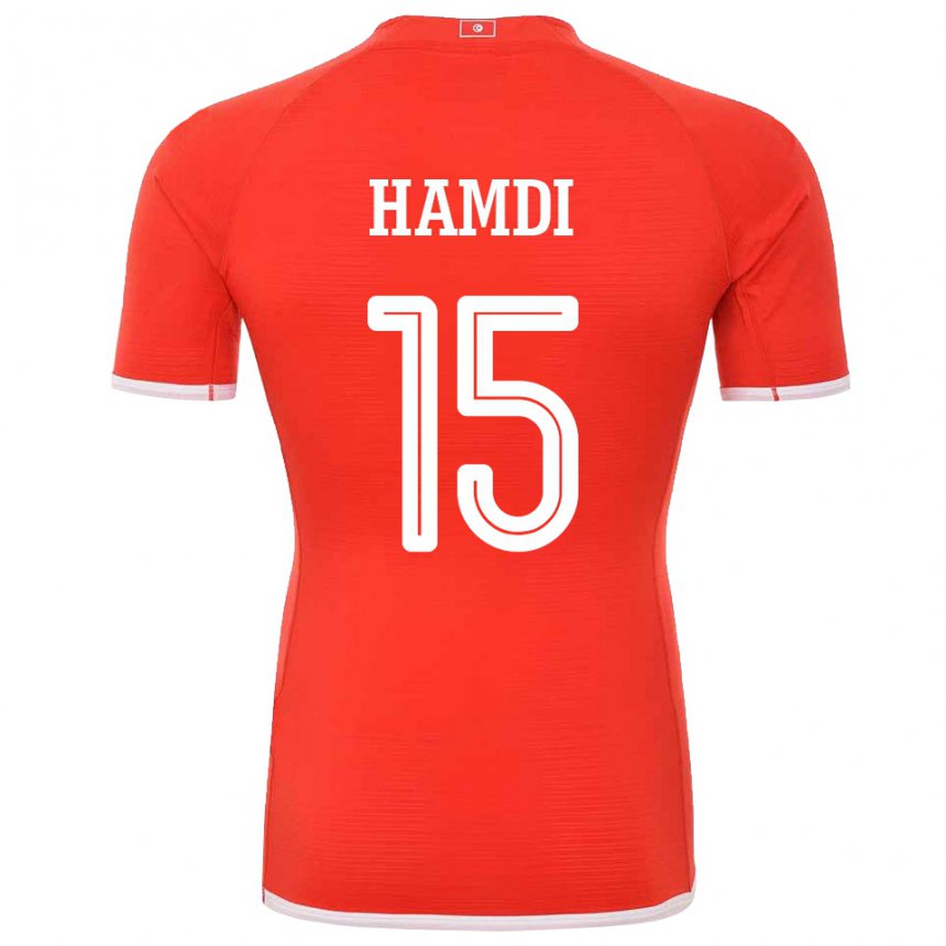 Kinder Tunesische Hanna Hamdi #15 Rot Heimtrikot Trikot 22-24 T-shirt