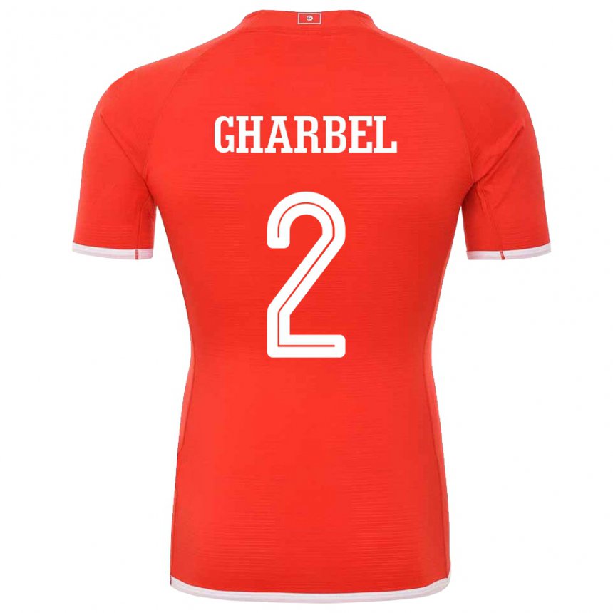 Kinder Tunesische Mahmoud Gharbel #2 Rot Heimtrikot Trikot 22-24 T-shirt