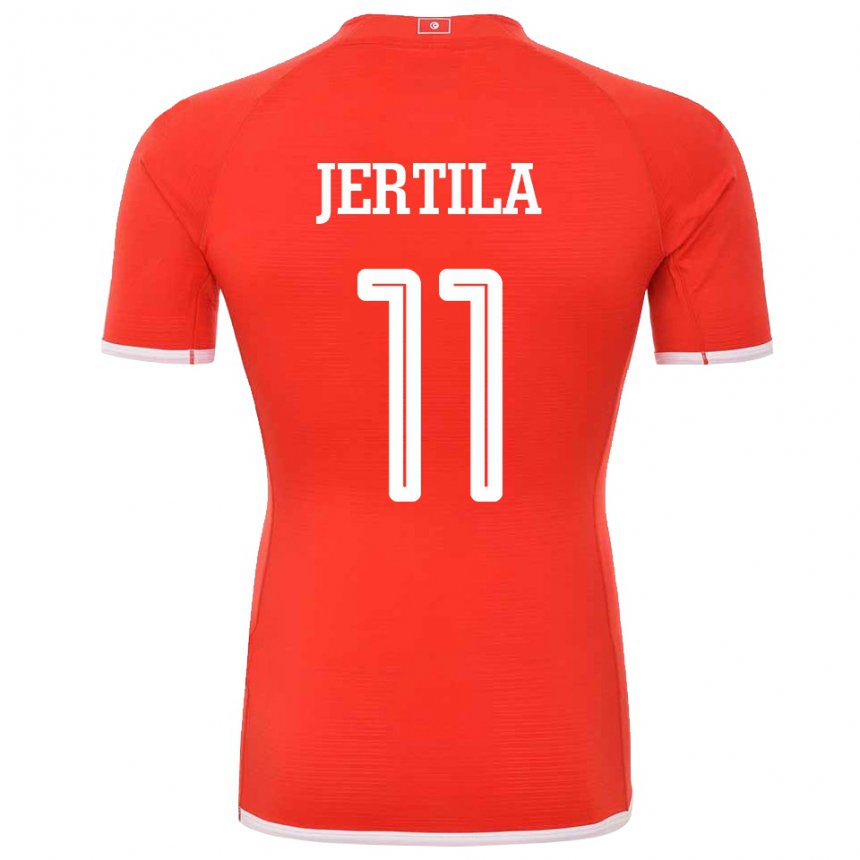 Kinder Tunesische Hedi Jertila #11 Rot Heimtrikot Trikot 22-24 T-shirt