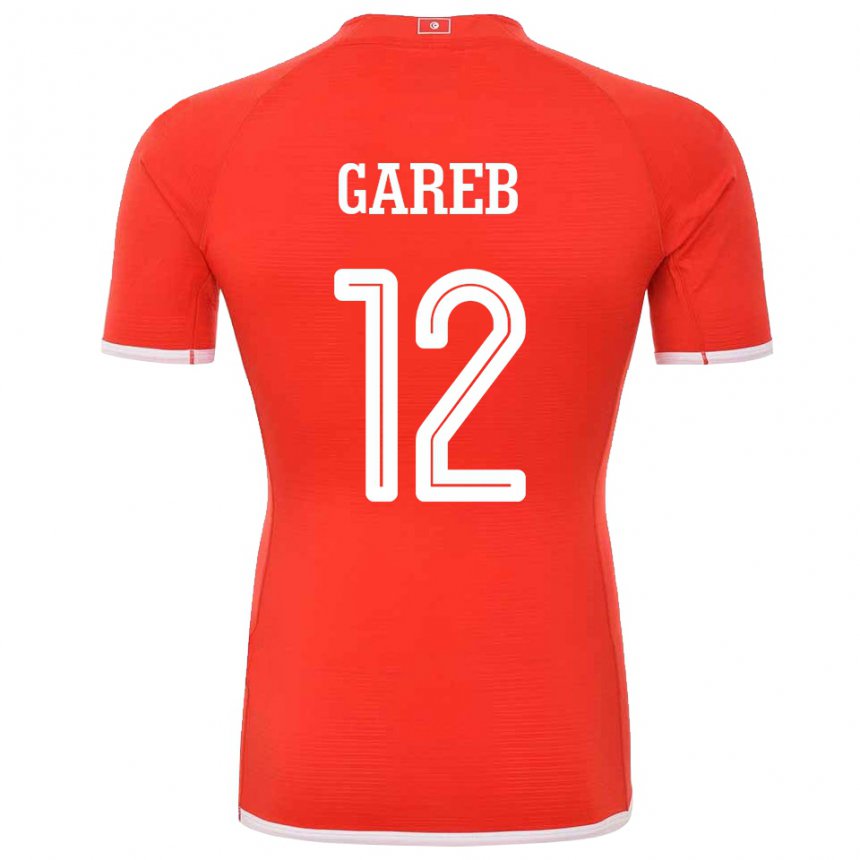 Kinder Tunesische Adem Gareb #12 Rot Heimtrikot Trikot 22-24 T-shirt