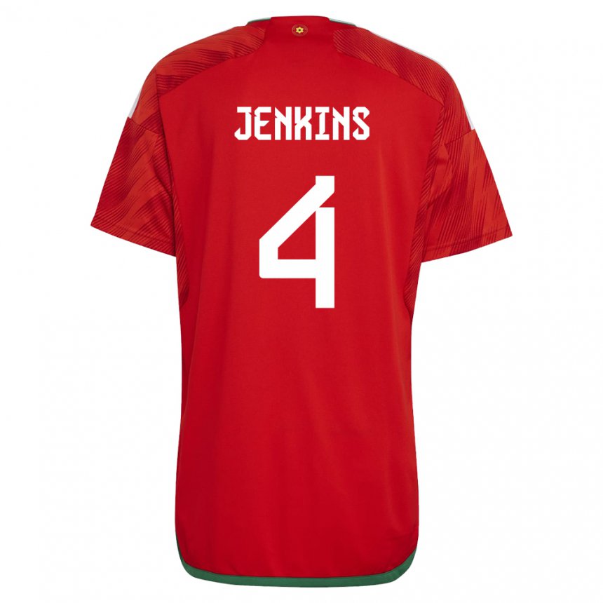 Kinder Walisische Shaunna Jenkins #4 Rot Heimtrikot Trikot 22-24 T-shirt