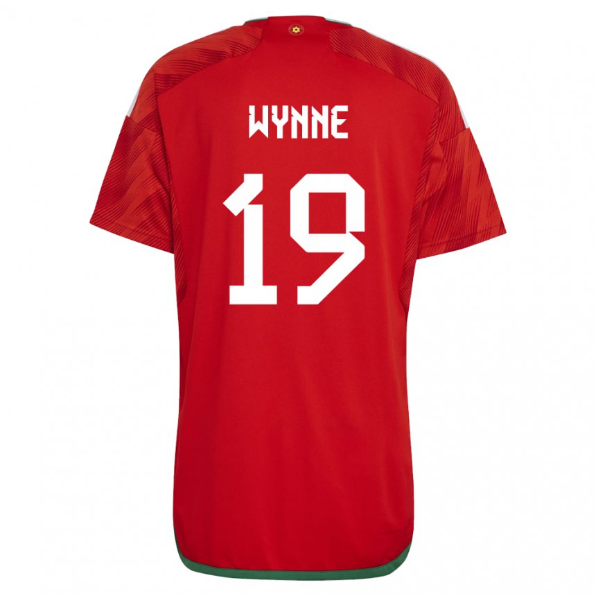 Kinder Walisische Megan Wynne #19 Rot Heimtrikot Trikot 22-24 T-shirt