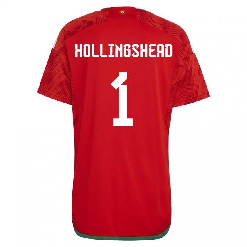 Kinder Walisische Ronnie Hollingshead #1 Rot Heimtrikot Trikot 22-24 T-shirt