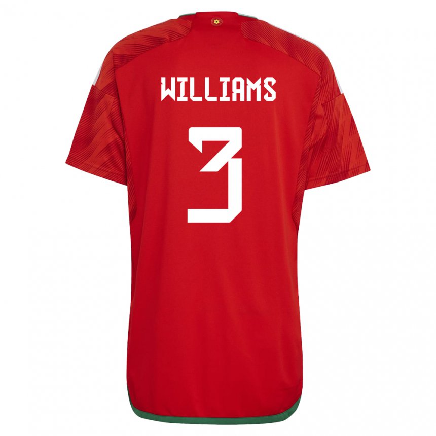 Kinder Walisische Zac Williams #3 Rot Heimtrikot Trikot 22-24 T-shirt