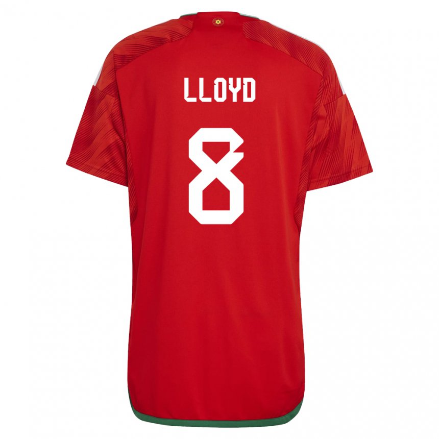 Kinder Walisische Ben Lloyd #8 Rot Heimtrikot Trikot 22-24 T-shirt