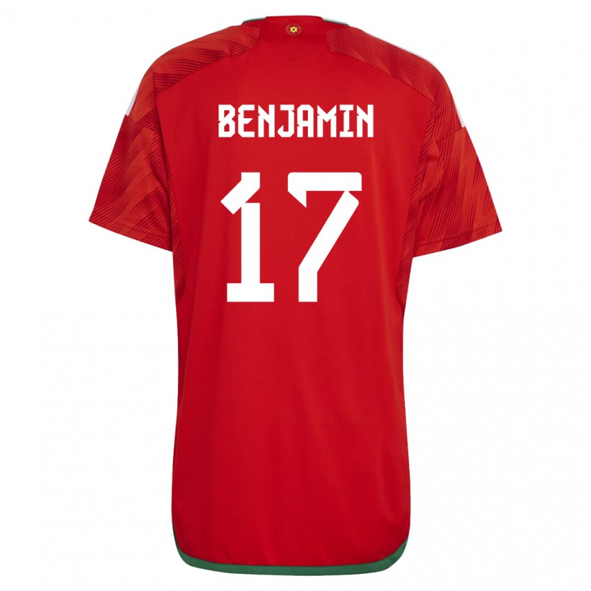 Kinder Walisische Omari Benjamin #17 Rot Heimtrikot Trikot 22-24 T-shirt