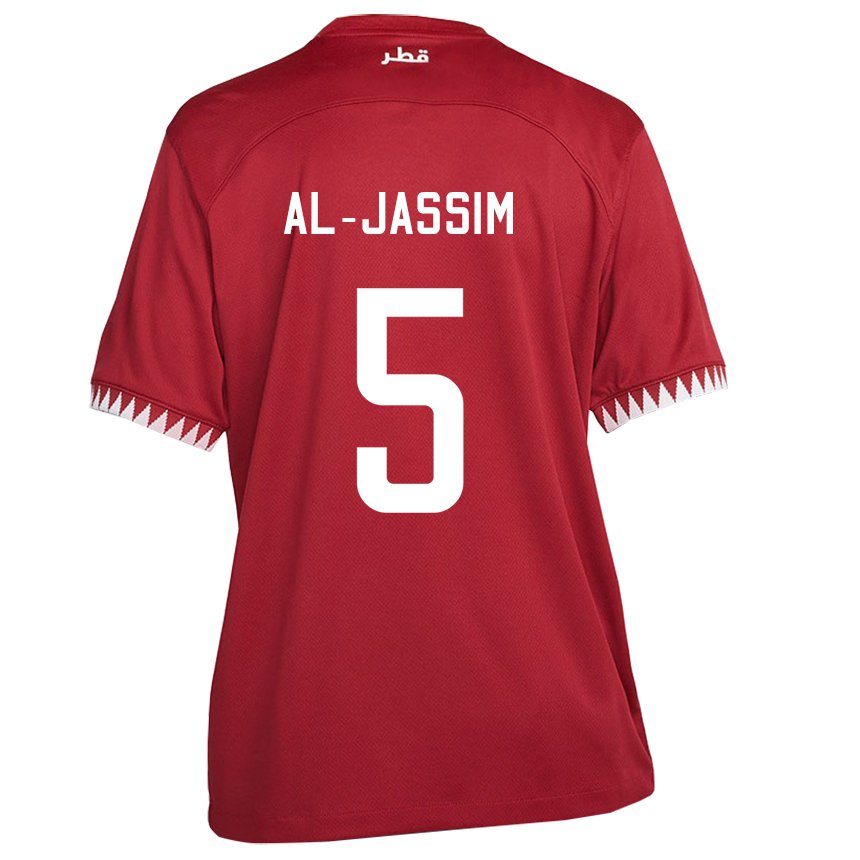 Kinder Katarische Dana Al Jassim #5 Kastanienbraun Heimtrikot Trikot 22-24 T-shirt