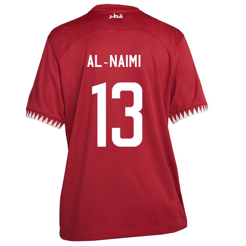 Kinder Katarische Zahra Al Naimi #13 Kastanienbraun Heimtrikot Trikot 22-24 T-shirt