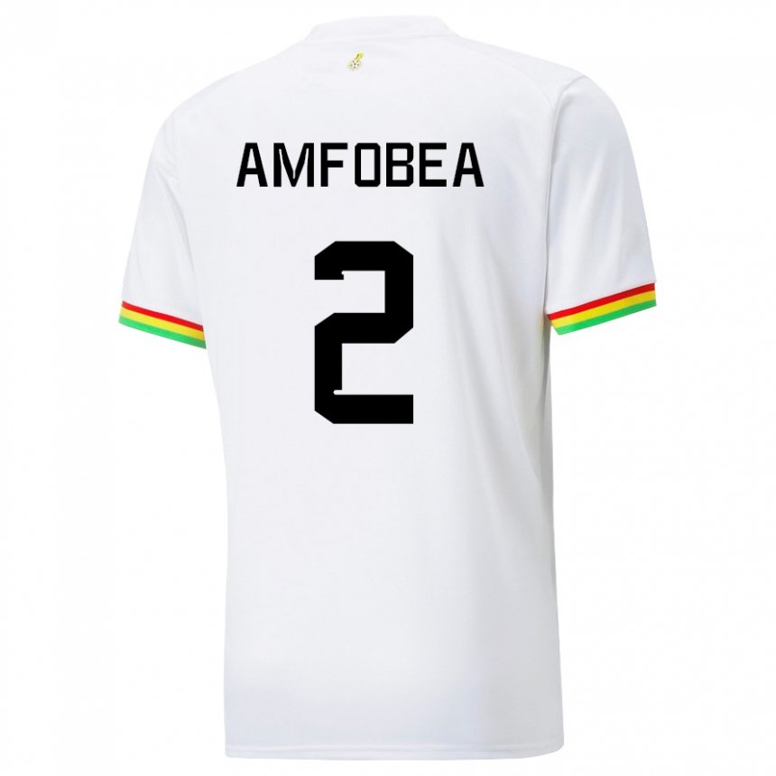 Kinder Ghanaische Gladys Amfobea #2 Weiß Heimtrikot Trikot 22-24 T-shirt