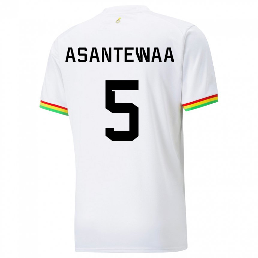 Kinder Ghanaische Grace Asantewaa #5 Weiß Heimtrikot Trikot 22-24 T-shirt