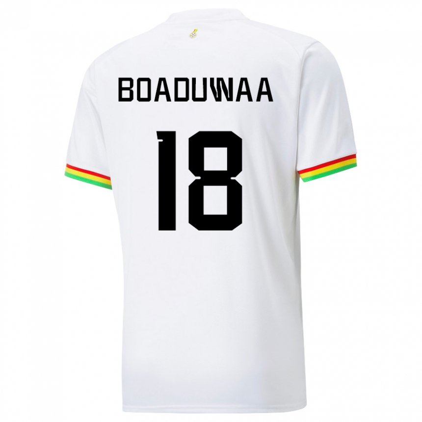 Kinder Ghanaische Doris Boaduwaa #18 Weiß Heimtrikot Trikot 22-24 T-shirt