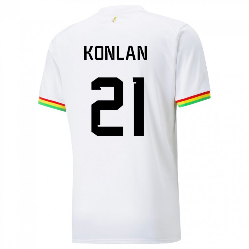 Kinder Ghanaische Cynthia Konlan #21 Weiß Heimtrikot Trikot 22-24 T-shirt