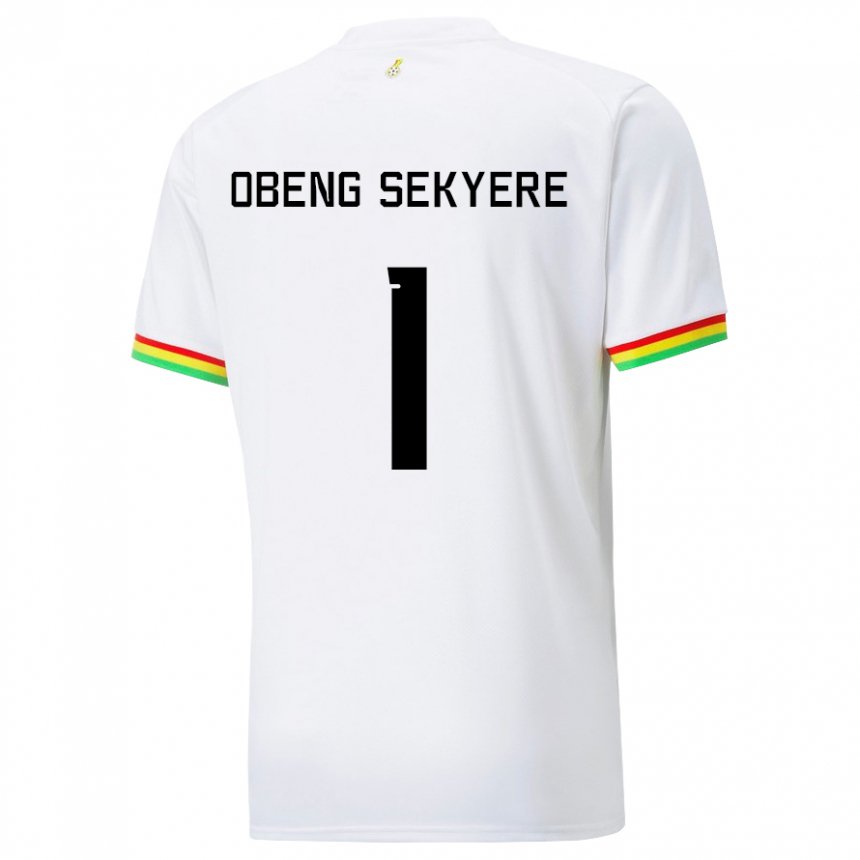 Kinder Ghanaische Gregory Obeng Sekyere #1 Weiß Heimtrikot Trikot 22-24 T-shirt