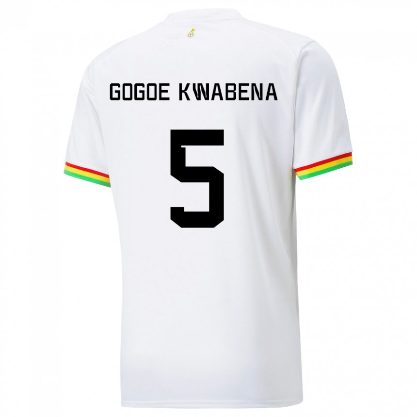 Kinder Ghanaische Boahen Gogoe Kwabena #5 Weiß Heimtrikot Trikot 22-24 T-shirt