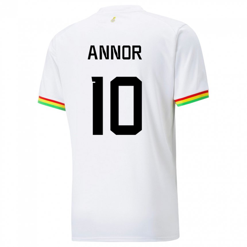 Kinder Ghanaische Emmanuel Annor #10 Weiß Heimtrikot Trikot 22-24 T-shirt