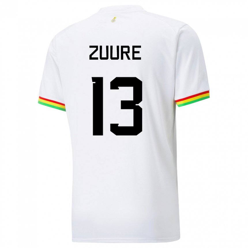 Kinder Ghanaische Moses Salifu Bawa Zuure #13 Weiß Heimtrikot Trikot 22-24 T-shirt