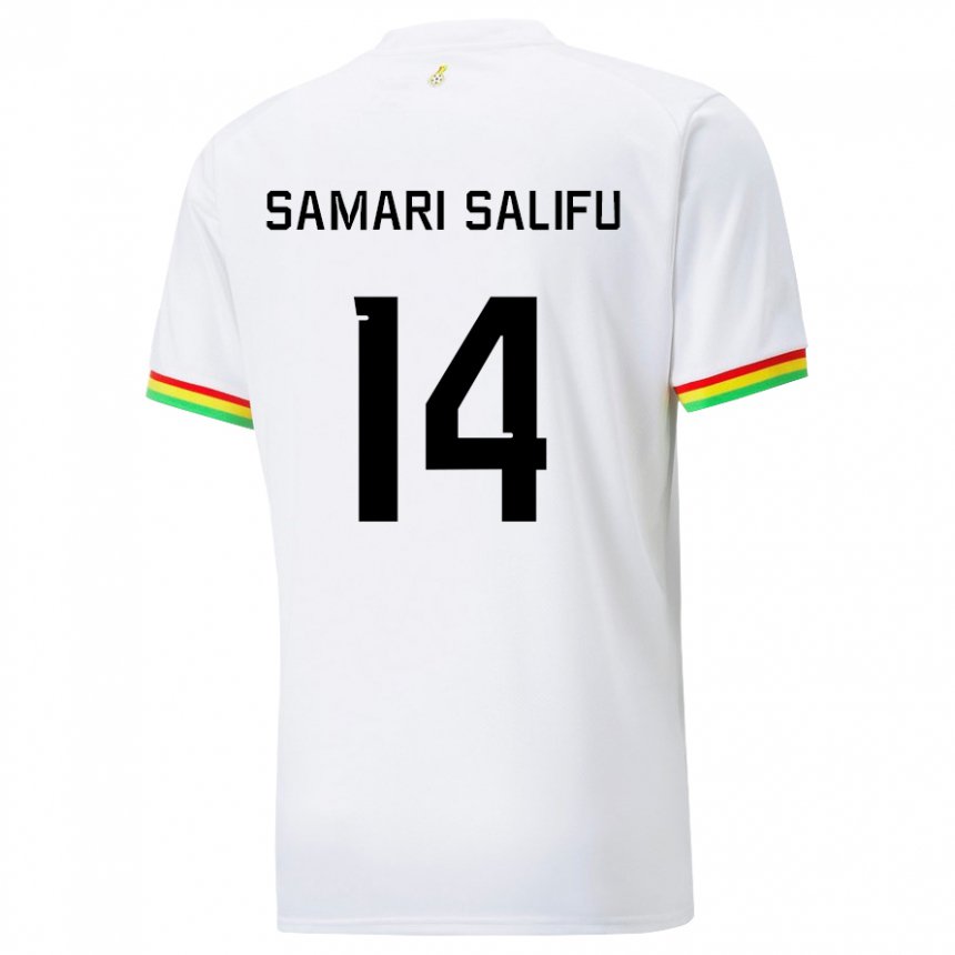 Kinder Ghanaische Abass Samari Salifu #14 Weiß Heimtrikot Trikot 22-24 T-shirt