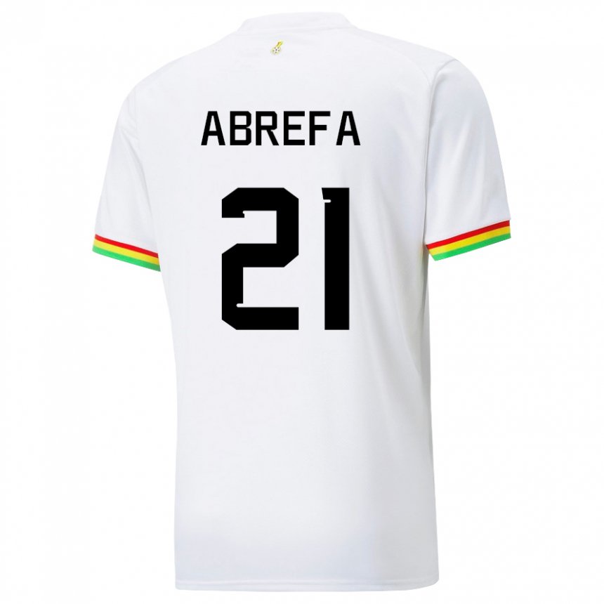 Kinder Ghanaische Kelvin Abrefa #21 Weiß Heimtrikot Trikot 22-24 T-shirt