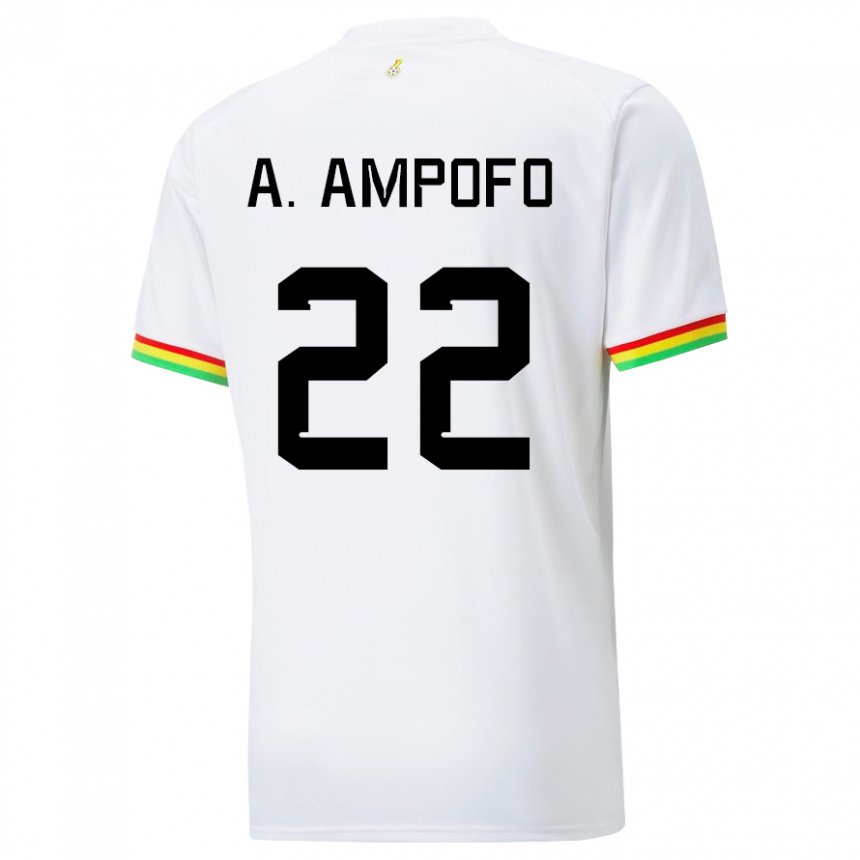 Kinder Ghanaische Eugene Amankwah Ampofo #22 Weiß Heimtrikot Trikot 22-24 T-shirt