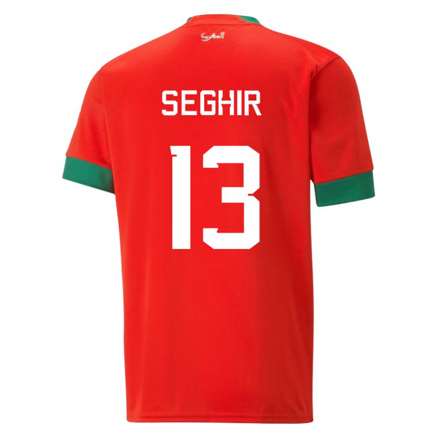 Kinder Marokkanische Sabah Seghir #13 Rot Heimtrikot Trikot 22-24 T-shirt