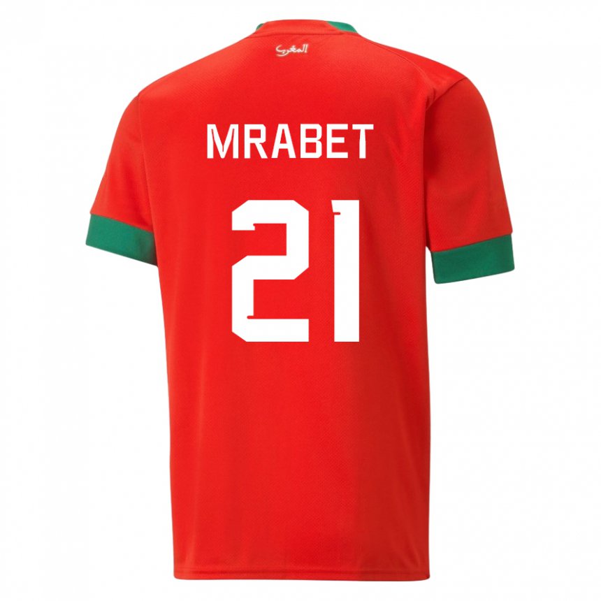 Kinder Marokkanische Yasmin Mrabet #21 Rot Heimtrikot Trikot 22-24 T-shirt