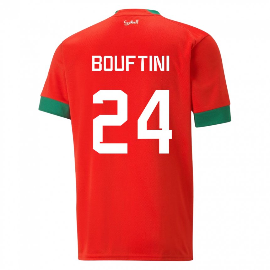 Kinder Marokkanische Sofia Bouftini #24 Rot Heimtrikot Trikot 22-24 T-shirt