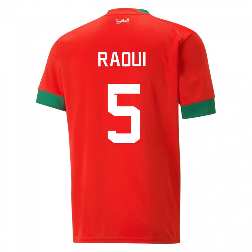 Kinder Marokkanische Oussama Raoui #5 Rot Heimtrikot Trikot 22-24 T-shirt