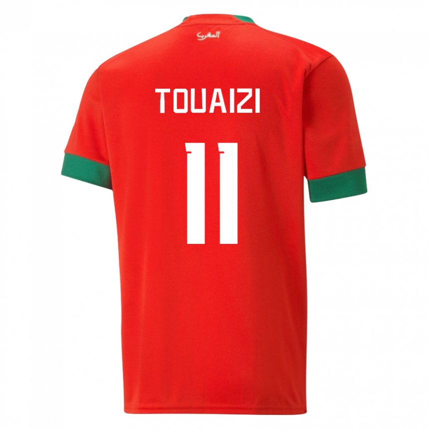 Kinder Marokkanische Nabil Touaizi #11 Rot Heimtrikot Trikot 22-24 T-shirt