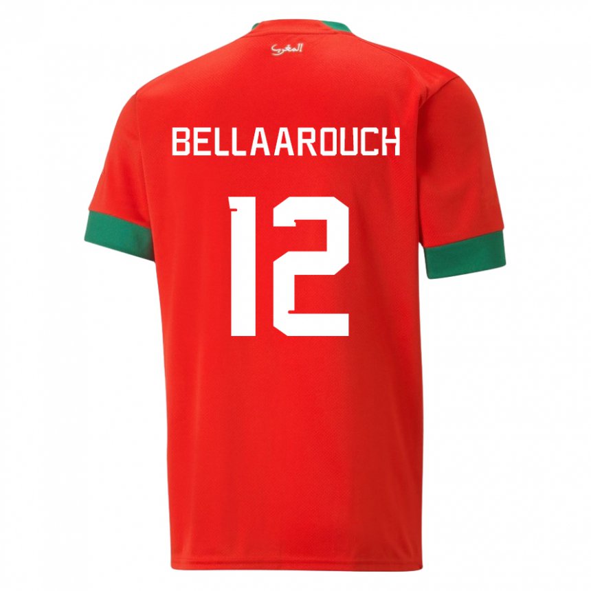 Kinder Marokkanische Alaa Bellaarouch #12 Rot Heimtrikot Trikot 22-24 T-shirt