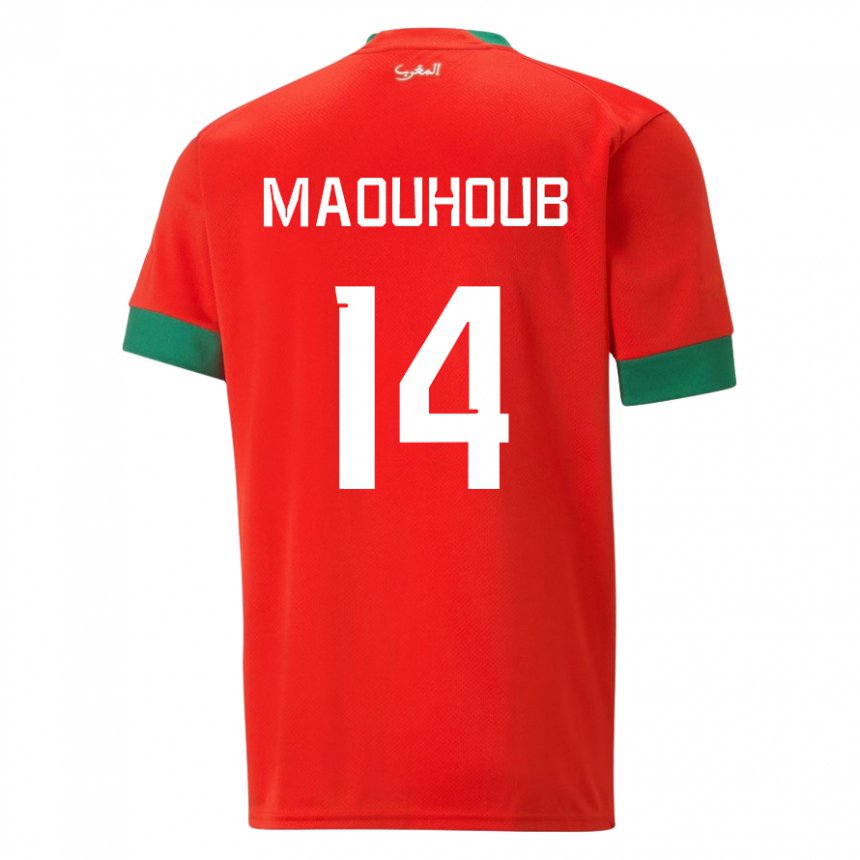 Kinder Marokkanische El Mehdi Maouhoub #14 Rot Heimtrikot Trikot 22-24 T-shirt