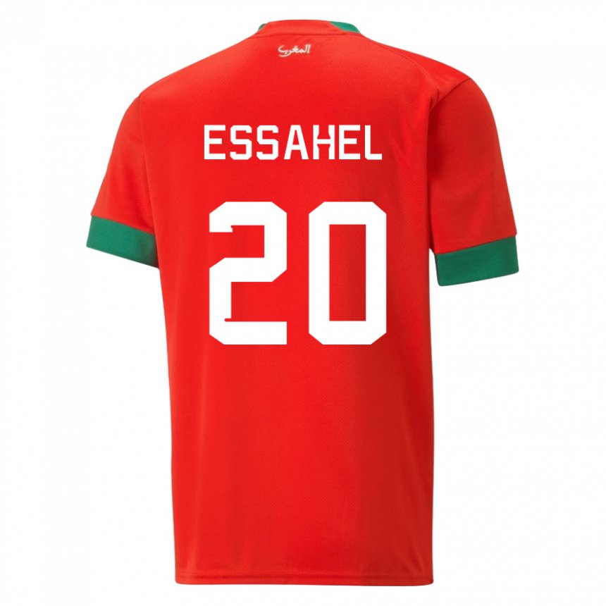 Kinder Marokkanische Mohammed Amine Essahel #20 Rot Heimtrikot Trikot 22-24 T-shirt