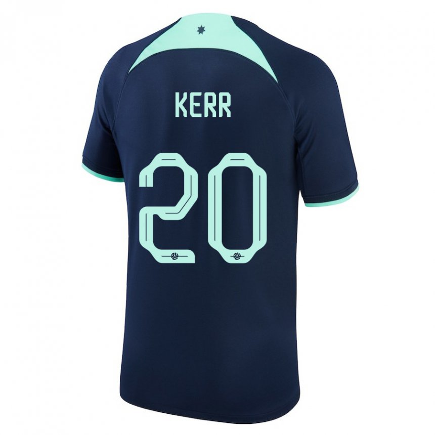 Kinder Australische Sam Kerr #20 Dunkelblau Auswärtstrikot Trikot 22-24 T-shirt