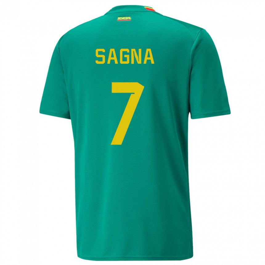 Kinder Senegalesische Amadou Sagna #7 Grün Auswärtstrikot Trikot 22-24 T-shirt