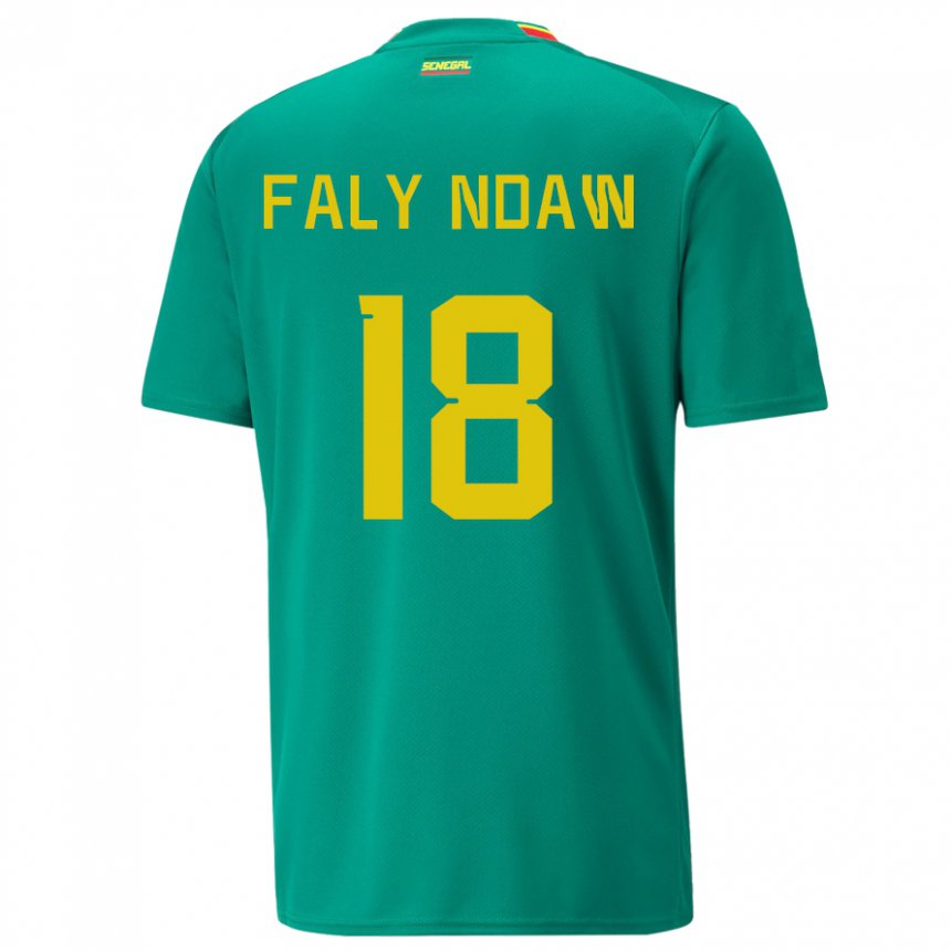 Kinder Senegalesische Faly Ndaw #18 Grün Auswärtstrikot Trikot 22-24 T-shirt
