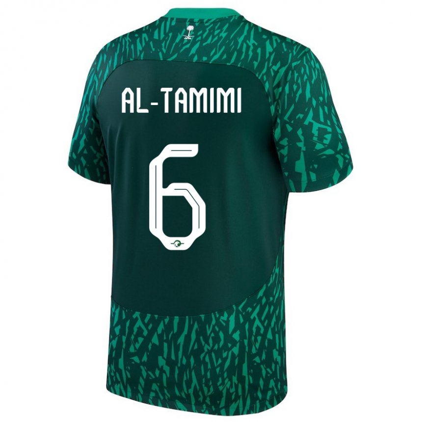 Kinder Saudi-arabische Maryam Al Tamimi #6 Dunkelgrün Auswärtstrikot Trikot 22-24 T-shirt