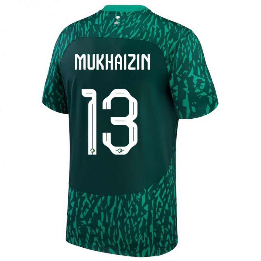 Kinder Saudi-arabische Raghad Mukhaizin #13 Dunkelgrün Auswärtstrikot Trikot 22-24 T-shirt