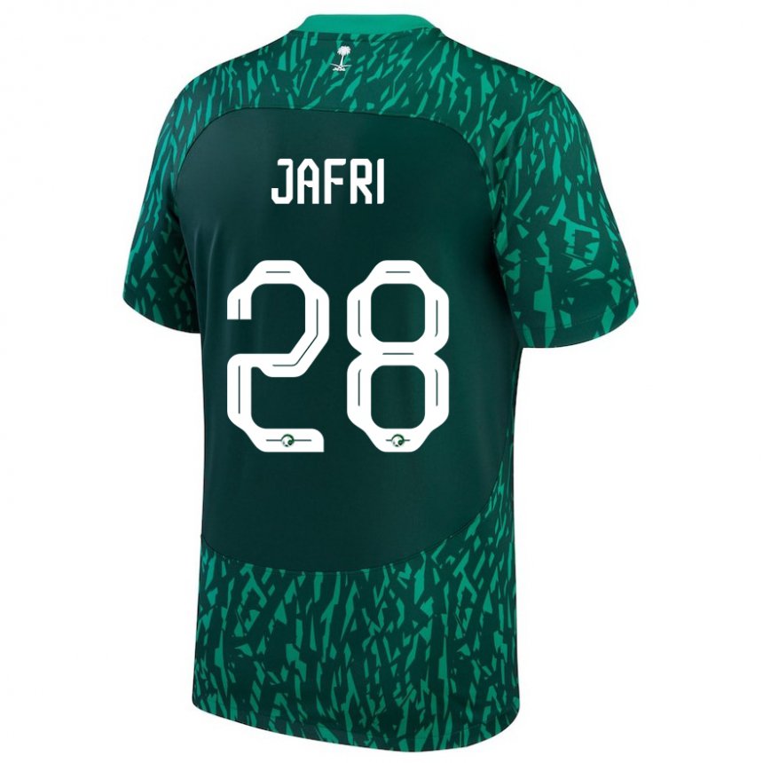 Kinder Saudi-arabische Farah Jafri #28 Dunkelgrün Auswärtstrikot Trikot 22-24 T-shirt