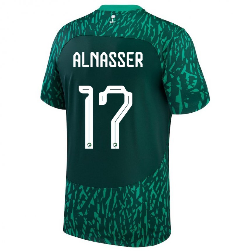 Kinder Saudi-arabische Saad Alnasser #17 Dunkelgrün Auswärtstrikot Trikot 22-24 T-shirt