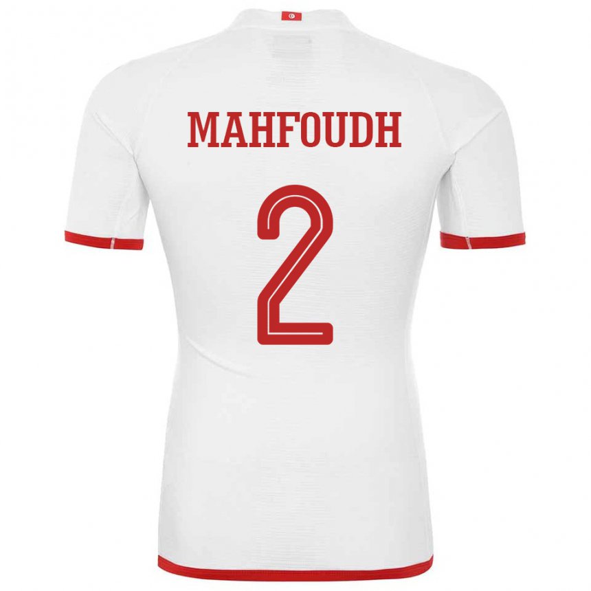 Kinder Tunesische Dhikra Mahfoudh #2 Weiß Auswärtstrikot Trikot 22-24 T-shirt