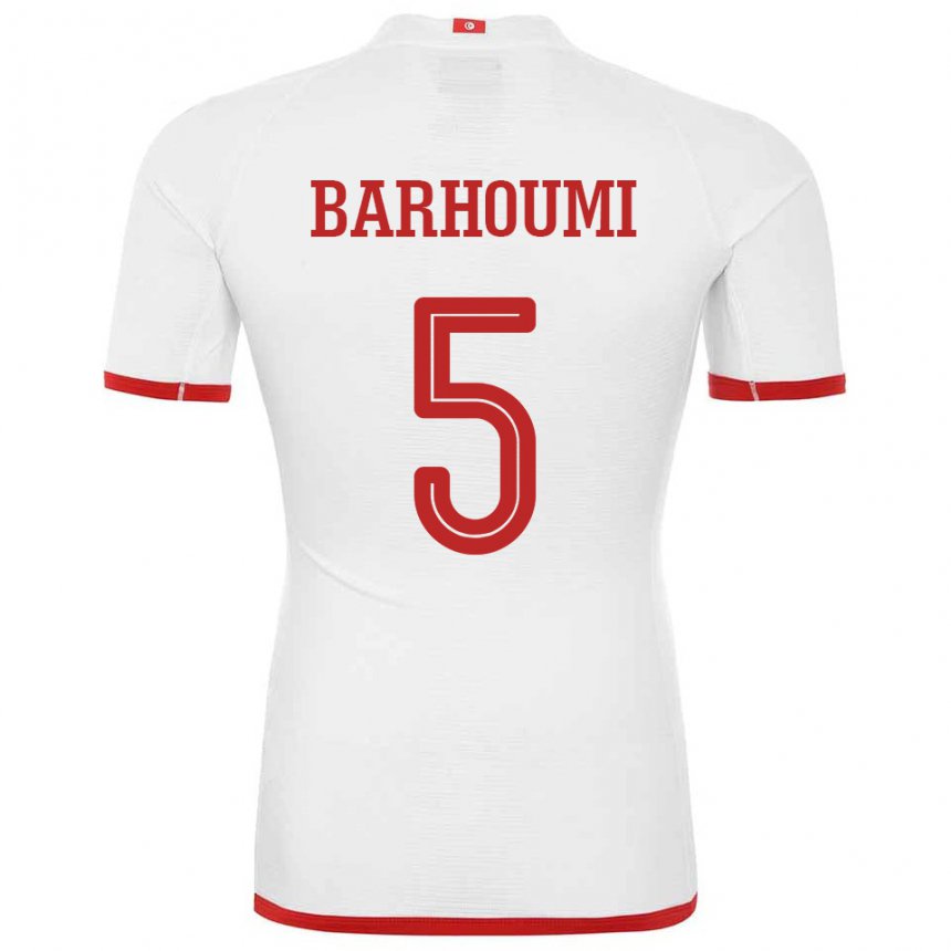 Kinder Tunesische Jasmina Barhoumi #5 Weiß Auswärtstrikot Trikot 22-24 T-shirt