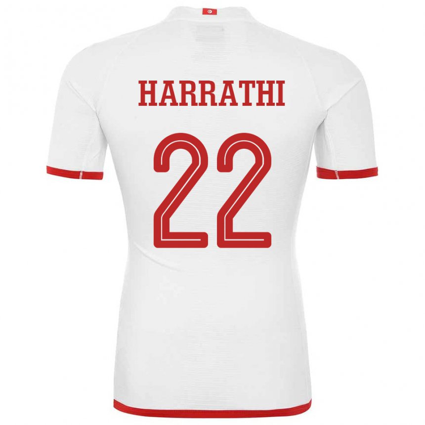 Kinder Tunesische Najla Harrathi #22 Weiß Auswärtstrikot Trikot 22-24 T-shirt