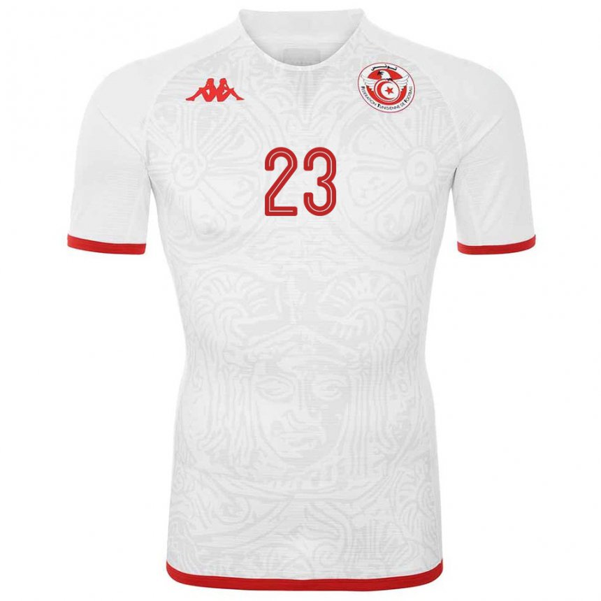 Kinder Tunesische Soumaya Laamiri #23 Weiß Auswärtstrikot Trikot 22-24 T-shirt