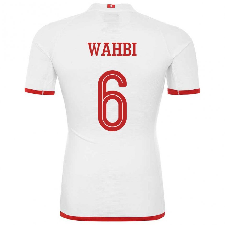 Kinder Tunesische Gaith Wahbi #6 Weiß Auswärtstrikot Trikot 22-24 T-shirt