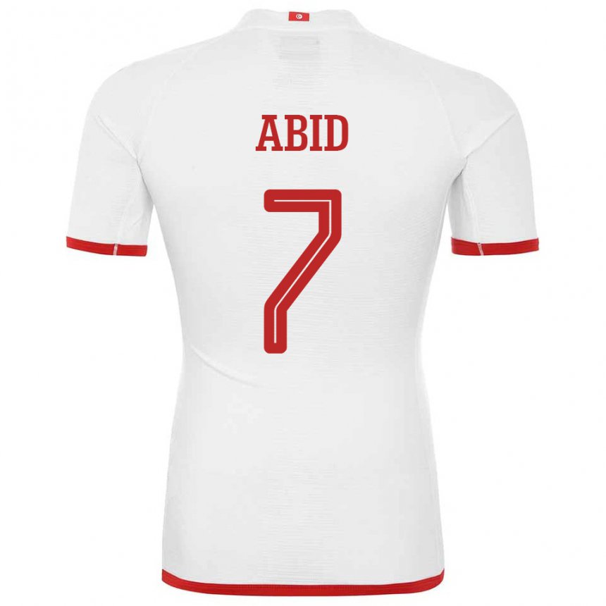 Kinder Tunesische Aziz Abid #7 Weiß Auswärtstrikot Trikot 22-24 T-shirt