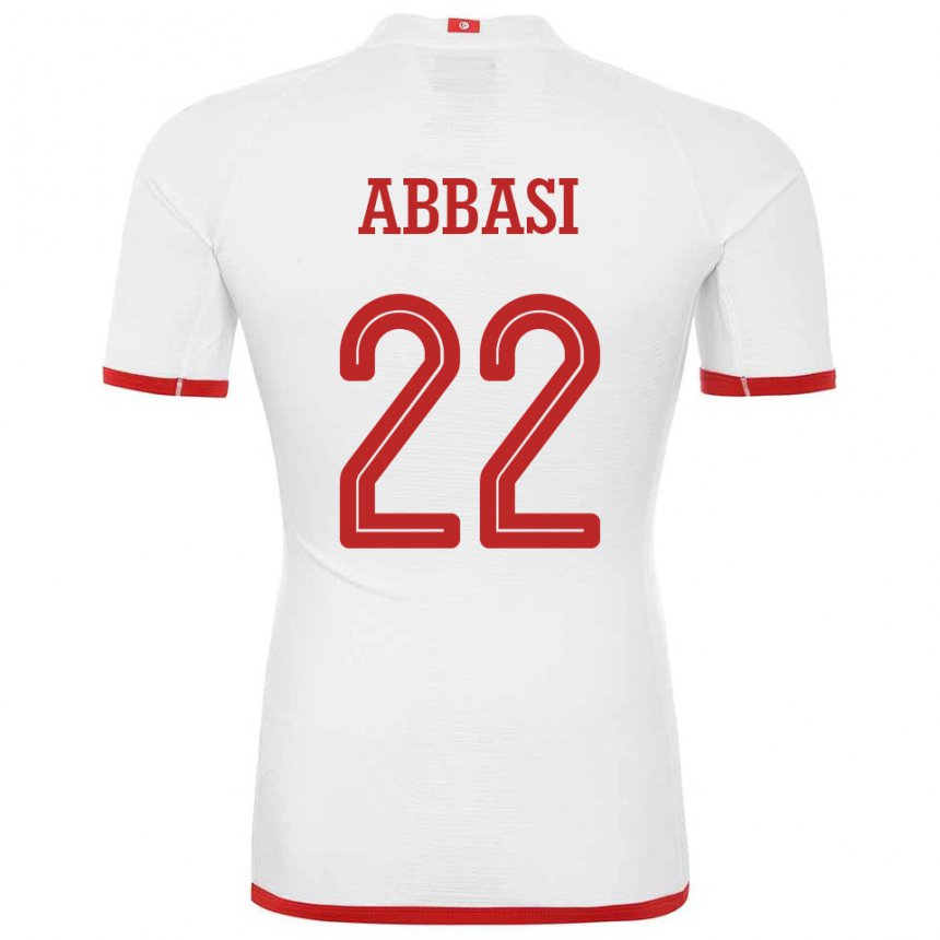 Kinder Tunesische Bechir Abbasi #22 Weiß Auswärtstrikot Trikot 22-24 T-shirt