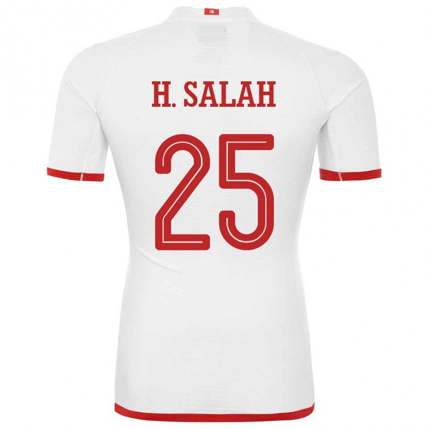 Kinder Tunesische Heni Ben Salah #25 Weiß Auswärtstrikot Trikot 22-24 T-shirt